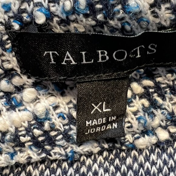 💙Talbots Black White Grey light blue  Tweed-Inspired Midi Dress - Size XL - Picture 3 of 10